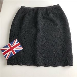 INC Black Stretch lace lined miniskirt